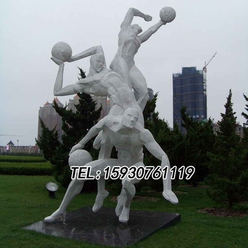 打籃球人物雕塑不銹鋼運動員廣場公園學校園雕塑