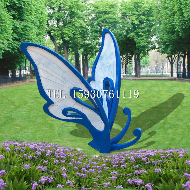 不銹鋼景觀造景蝴蝶雕塑公園擺件